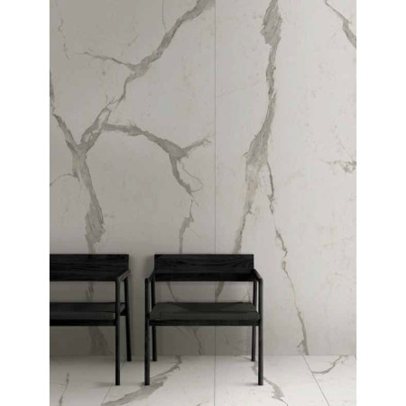 Set 10 Placi Tapet,  60 x 30 cm, Grosime 1.5 mm, din PVC, Model Imitatie de Marmura, Suprafata acoperita 1.8 mp, Gri Deschis