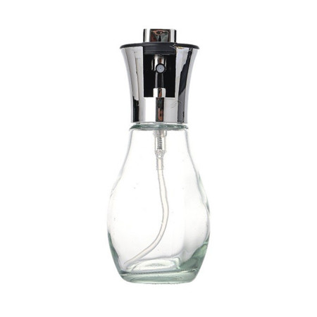 Sticla de ulei cu Pulverizator, Cyrax, Sticla pentru Lichide de Bucatarie, Otet, Sos, 16.7 x 5.2 cm, Volum 200 ml, Silver