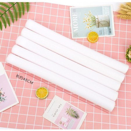 Bagheta cu Led, Cyrax, din Burete, cu Baterii, Lumina Multicolora, 48 x 4 cm, Alb