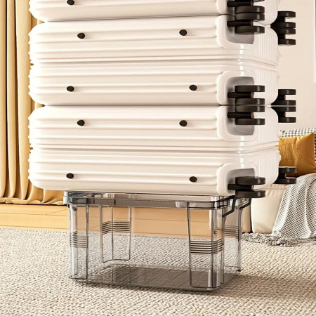 Cutie De Depozitare,  Tip Valiza, pentru Alimente, Jucarii, Accesorii, Transparent-Gri, Marime S, 24x17x13.5 cm