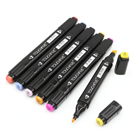 Set Cutie 36 Markere, Cyrax, cu Alcool, Artist Markers, Cutie Plastic cu Maner, Cyrax, Multicolor