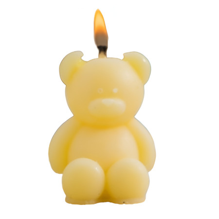 Lumanare Parfumata,  Model Ursulet, Galbena, Aroma de Lime si Citrice, 5.5x3.6x4 cm