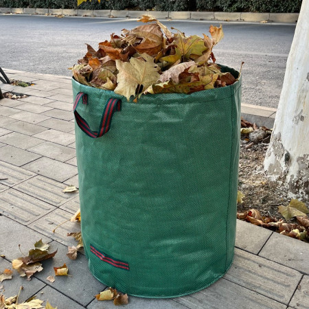 Sac de Colectare a Frunzelor,  Cos Sac pentru Gradina, Sac de Depozitare a Frunzelor, 45 x 76 cm, 120 l, Verde