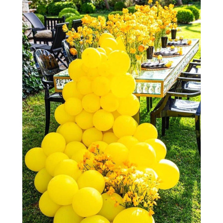 Set 12 Baloane, Cyrax, din Latex Standard, 30 cm, Galben