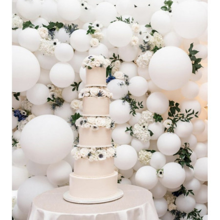 Set 12 Baloane, Cyrax, din Latex Standard, 25 cm, Alb