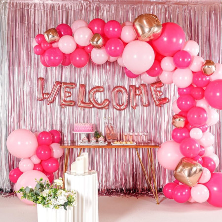 Balon Folie Metalizata Litera W, Cyrax, 40 cm, Umflati cu Heliu sau Aer, Ambalaj Individual, Pai inclus, Rose Gold