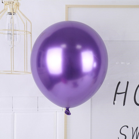 Set 12 Baloane, Cyrax, din Latex Chrome, 25 cm, Mov