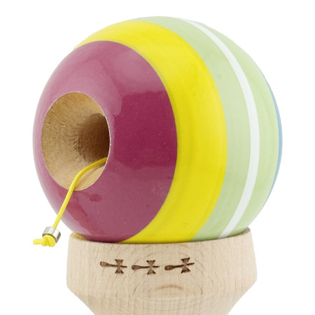Kendama X Originala, Profesionala, Cyrax, Legendary Spectrum, Cupe Mari KING SIZE V3, Super Sticky, Gaura in Baza, Rulment Metalic, din lemn 18 cm, Ata 55 cm, Multicolor