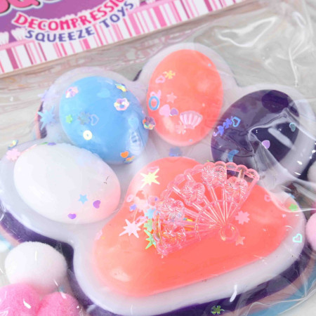 Jucarie Antistres Squishy, Cyrax, cu Revenire Lenta, Squeeze Toys, Model Cat Paw, 12.5x10.5 cm, 220g, +3 Ani, din TPR, Model 1, Multicolor