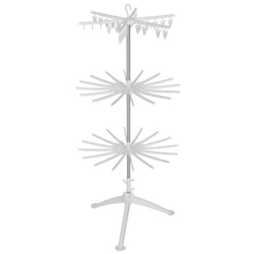 Uscator de Rufe Vertical,  3 Niveluri, Pliabil, din ABS+PP+Otel Inoxidabil, Rotire 360 Grade, 178.7 x 75 cm, Alb
