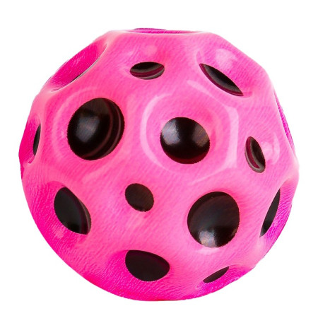 Minge Saltareata Hiperelastica, Cyrax, Space Moon Ball foarte Elastica, Antistress pentru Copii, Diametru 66 mm, Roz