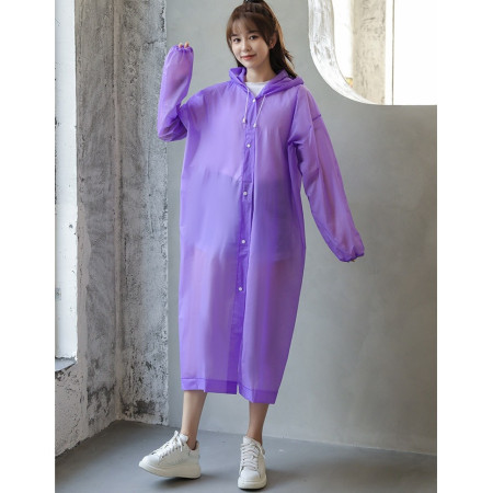 Pelerina de Ploaie,  pentru Adulti 150-180 cm, din EVA, Impermeabila, Rezistenta la Vant, Inchidere cu Capse, 140 g, Mov