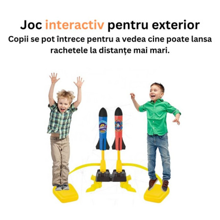 Cyrax Jucarie pentru copii, lansator rachete cu piciorul, doua lansatoare, 6 rachete, fara lumina