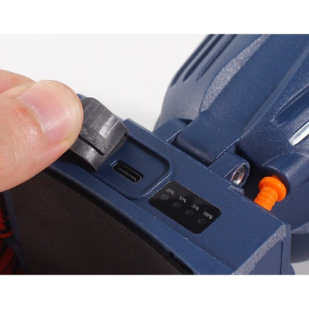 Lanterna LED de Montat pe Cap,  cu Raza Lunga de Zoom, Reincarcabila USB, Far Telescopic, Rezistent la Apa, Reglabil, pentru Pescuit in Aer Liber, Camping, Lumina Puternica, Lanterna, 8.6x7.5x6.5cm, Albastru