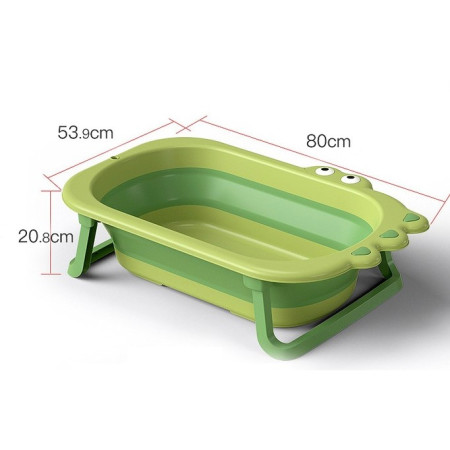 Cada Pliabila pentru Baie, Cyrax, din PP+TPR, pentru Copii 0-6 Ani, Model Crocodil, Dop de Scurgere, 80x54x21 cm, Verde