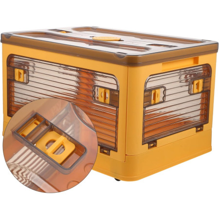 Cutie de depozitare pliabila,  Cu capac, 29 L, Plastic, 40.5x29x24.5 cm, Portocaliu