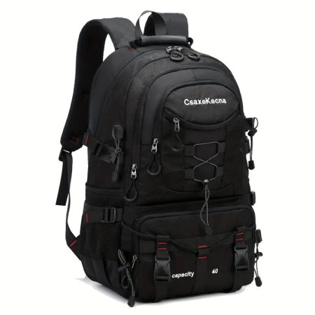 Rucsac Multifunctional de Alpinism,  Capacitate 36-55 L, de Calatorie, Impermeabil, Slot USB Incarcare Telefon, Bretele Reglabile, 52 x 34 x 19 cm, Negru