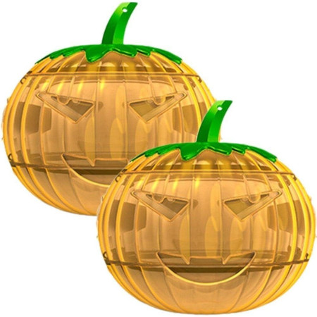 Set 2 Capcane pentru Insecte,  Forma de Dovleac, 12x9.2x12.2 cm, din ABS, Portocaliu