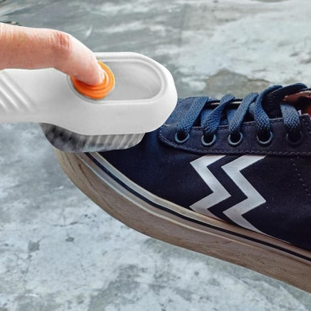 Perie pentru Curatare Incaltaminte cu Recipient pentru Detergent,  Perie Multifunctionala pentru Incaltaminte si Lenjerie, cu Peri Moi, Fara Deteriorare, 17.3 x 4.5 x 6 cm, Culoare Alb