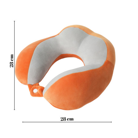 Perna de Voiaj  Pentru Gat, din Bumbac, 4 Cocoase Pentru Confort, Accesoriu de Voiaj, Birou, Masina, Sistem Prindere Capse, Portocaliu