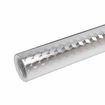 Autocolant pentru Bucătărie,  Tip Folie de Aluminiu, Rezistent la Ulei, Umezeală, Temperaturi Inalte, pentru Dulapuri, Perete, Blat, Argintiu, 60cm x 1m