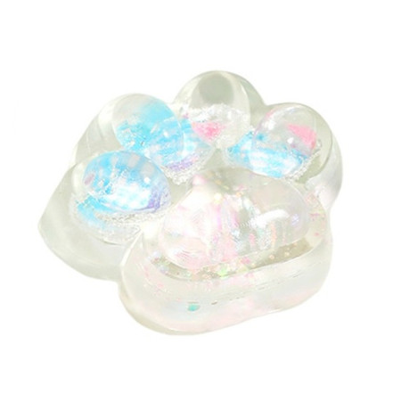 Jucarie Antistres Squishy, Cyrax, Labuta de Pisica Pufoasa, cu Revenire Lenta, 7 x 6.5 cm, Model Inima, Multicolor