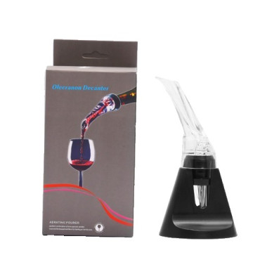 Aerator cu Turnator de Vin 2in1, Cyrax, Decantare, Anti-Picurare, Fara Scurgere, 18x10x8cm, Negru