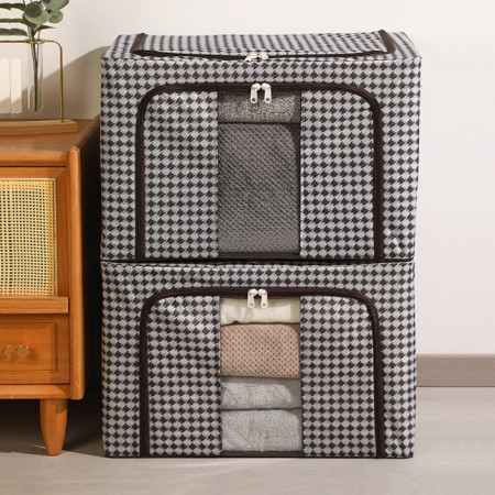 Cutie de Depozitare Pliabila,  Cu fermoar, 66 L, Textile, 50x40x33 cm, Design Zebra