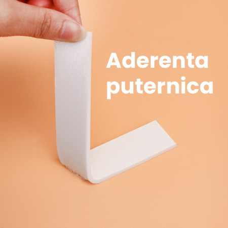 Banda Dubla Adeziva, Cyrax, Banda Adeziva cu Burete, pentru Cadouri si Ambalaje, 1 m, Latime 2.5 cm, Alb