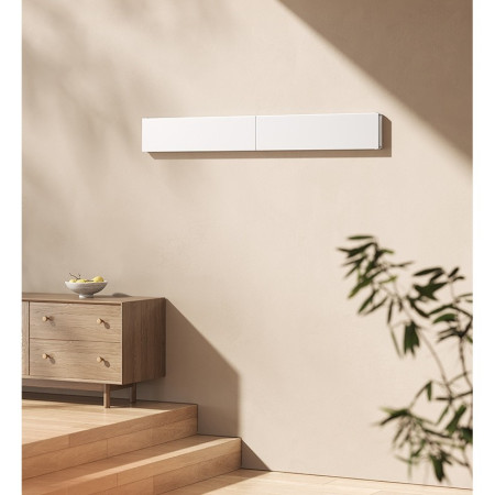 Suport Haine,  Depozitare si Uscare Rufe, din Aluminiu, Pliabil, Impermeabil, Montare prin Perforare, 80 cm, Alb