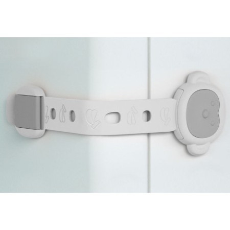 Siguranta pentru Usi Copii,  Sistem de Blocare Sertare, Dulap, Frigider, Adeziv, cu Sistem de Inchidere Dublu, Model Maimutica, Alb