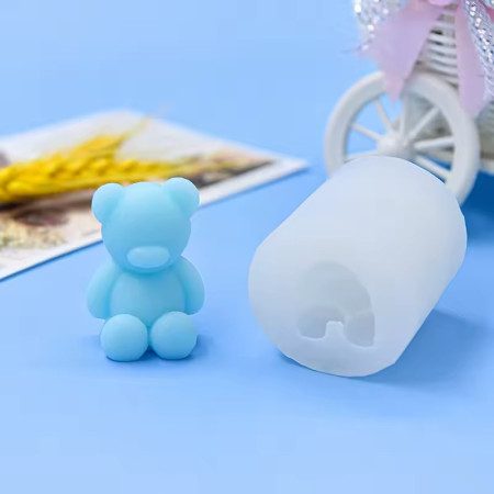 Lumanare Parfumata,  Model Ursulet, Albastra, 5.5x3.6x4 cm