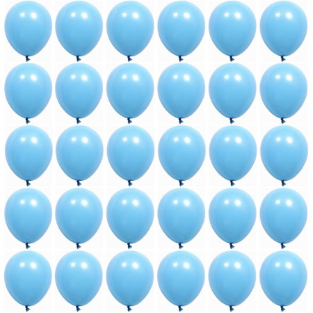 Set 12 Baloane, Cyrax, din Latex Standard, 30 cm, Albastru Deschis