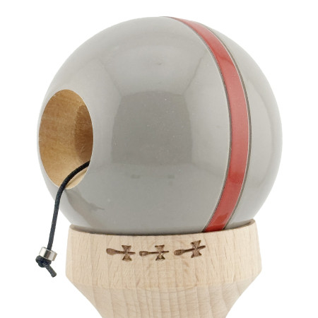 Kendama X Originala Silken, Profesionala, Cyrax, Cupe Mari KING SIZE V3, Super Sticky, Gaura in Baza, Rulment Metalic, din lemn 18 cm, Ata 55 cm, Ice Gri