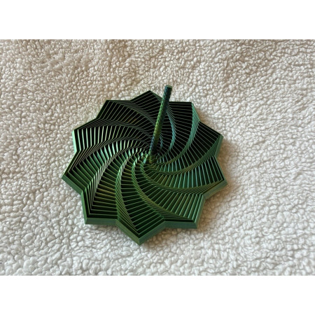 Jucarie Decompresie, Cyrax, Model Stea 3D, DuoChrome, Maner Spirala, Turn Magic Geometric, Multiple Forme, Anti-stress, 11 cm, Negru/Verde