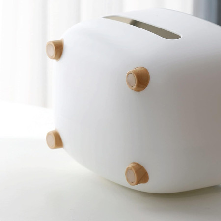 Suport pentru Servetele,  Cutie Multifunctionala, Design Minimalist, ABS, cu Suport pentru Obiectele Personale, pentru Birou, 21x12x12 cm, Gri