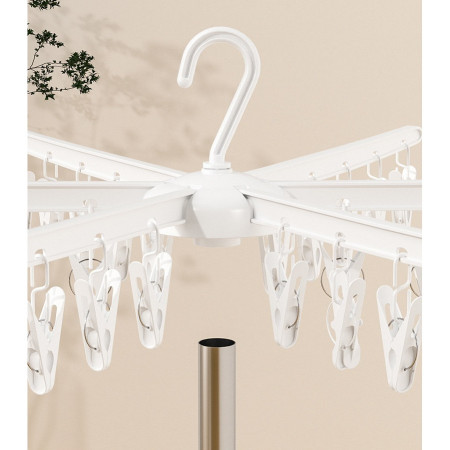 Uscator de Rufe Vertical,  3 Niveluri, Pliabil, din ABS+PP+Otel Inoxidabil, Rotire 360 Grade, 178.7 x 75 cm, Alb