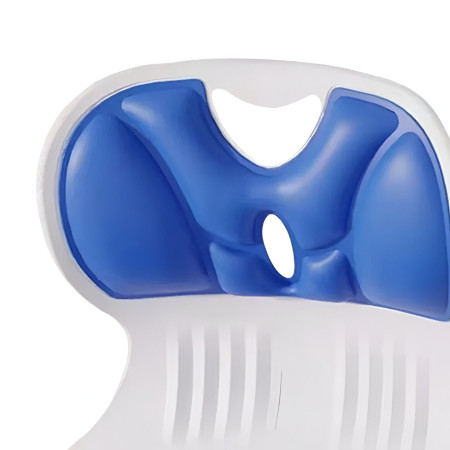 Suport pentru Scaun, Cyrax, pentru Corectarea Posturii, Portabil, Ergonomic, Ameliorare Durere, Respirabil, 32x29x28 cm, Marime S, Albastru