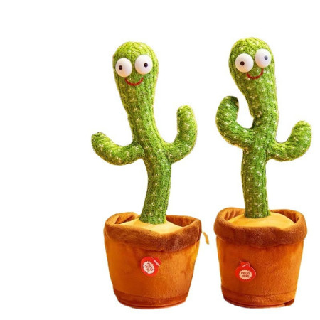 Jucarie Cactus Dansator Cyrax, Canta, Danseaza, Imita, Distractiv, Verde, 37cm