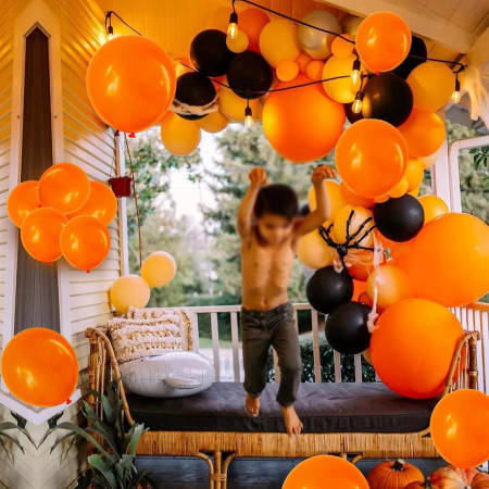 Set 12 Baloane, Cyrax, din Latex Standard, 13 cm, Portocaliu