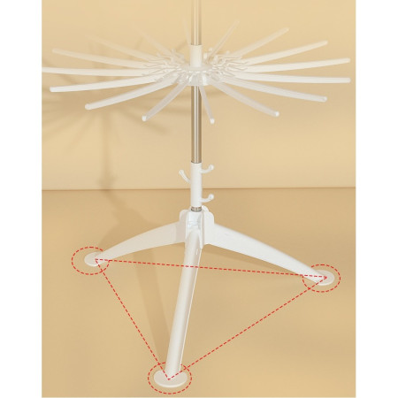 Uscator de Rufe Vertical,  3 Niveluri, Pliabil, din ABS+PP+Otel Inoxidabil, Rotire 360 Grade, 178.7 x 75 cm, Alb