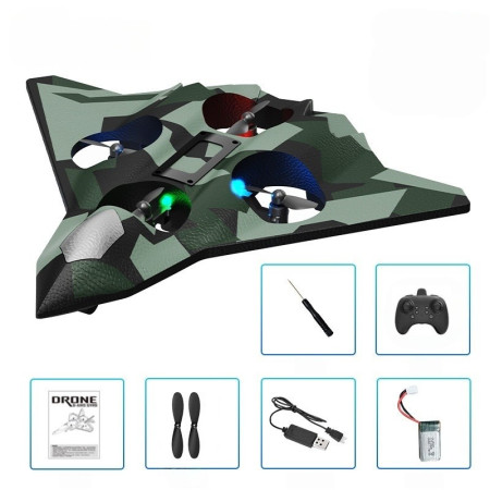 Jucarie Interactiva, Cyrax, Aeronava de Lupta, din EVA, cu Telecomanda, Incarcare USB, +14 Ani, 24 x 25.5 x 4.2 cm, Model Army, Verde