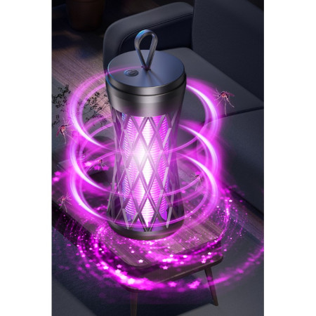 Lampa Anti-Insecte,  Lumina UV, Electrica, Incarcare USB, 5V, 1A, Silentioasa, 12 x 6 m, Gri