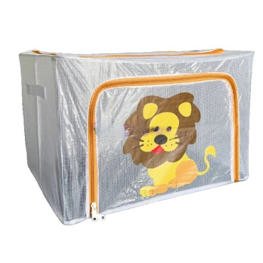 Cutie de Depozitare,  pentru Camera Copiilor, 100L, din PVC, Model Leu, 60 x 42 x 40 cm, Transparent