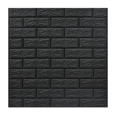 Set 10 Placi Tapet 3D,  70 x 77 cm, Grosime 3 mm, din Polietilena, Model Caramida, Suprafata acoperita 5.3 mp, Gri Antracit