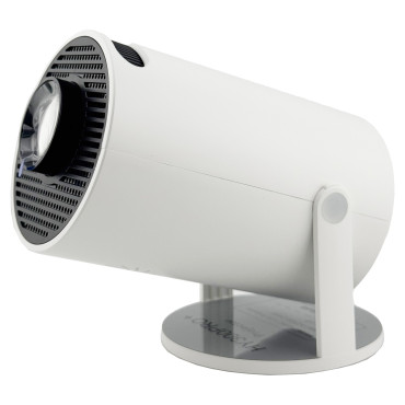 Video Proiector Portabil cilindric HY300PRO+,  Inteligent, ULTRA HD 1920 x 1080, Wireless, Compatibil cu Android/iOS, 13 x 11 x 9 cm, Alb