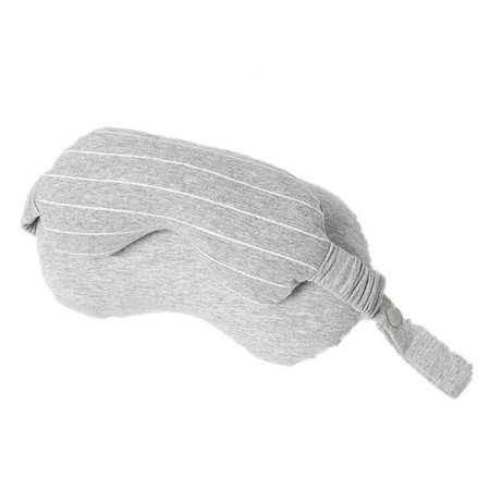 Masca de dormit, Cyrax, 2 in 1, cu Tetiera, din Particule de Spuma si Bumbac, Gri Deschis