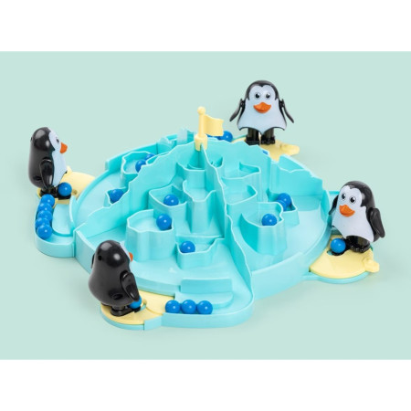Joc Interactiv pentru Copii, Cyrax, Batalia Pinguinilor, 3 ani+, Tabla de Joc, Figurine Pinguini, Mingi, Multicolor