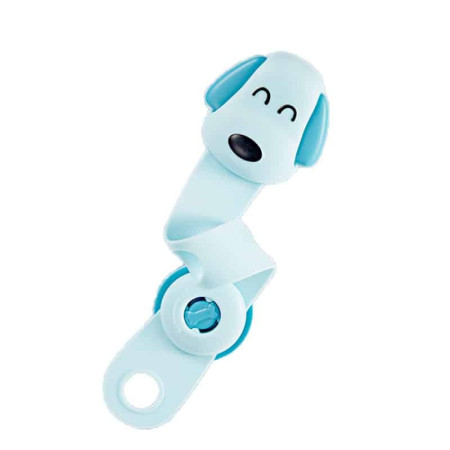 Siguranta pentru Usi Copii,  Sistem de Blocare Sertare, Dulap, Frigider, Adeziv, cu Sistem de Inchidere Dublu, Model Catelus, Albastru