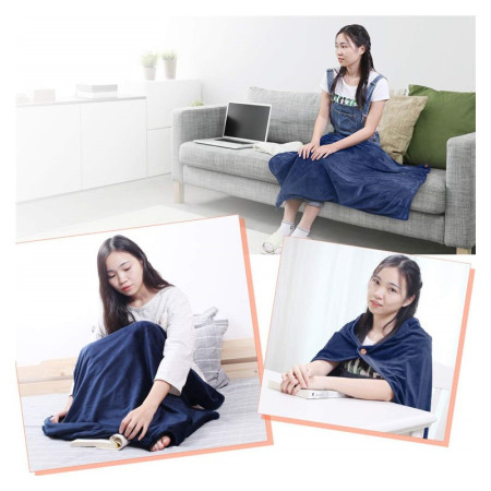 Patura - Șal  albastru cu sursa de incalzire incarcare USB